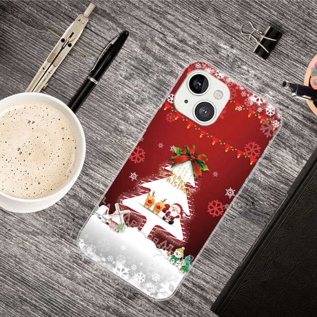 iPhone 14 Plus Fleksibelt Plast Jule Cover - Juletræ