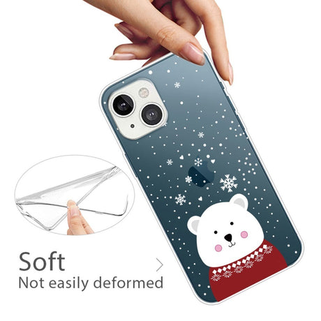 iPhone 14 Plus Fleksibelt Plast Jule Cover - Julebjørn