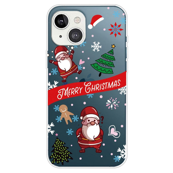 iPhone 14 Plus Fleksibelt Plast Jule Cover - To Julemænd