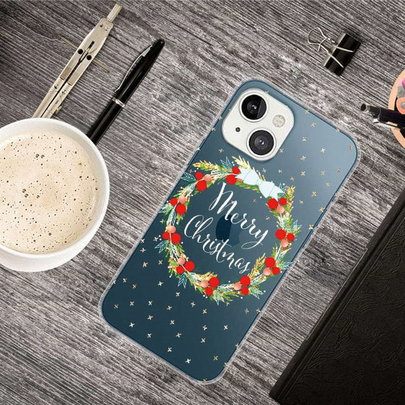 iPhone 14 Plus Fleksibelt Plast Jule Cover - Julekrans