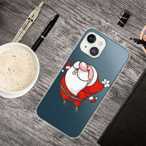 iPhone 14 Plus Fleksibelt Plast Jule Cover - Glad Julemand