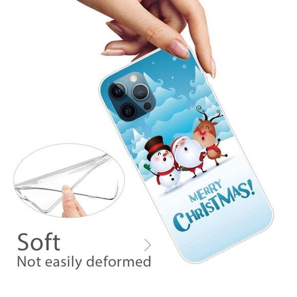 iPhone 14 Pro Fleksibelt Plast Jule Cover - Venner i Sneen