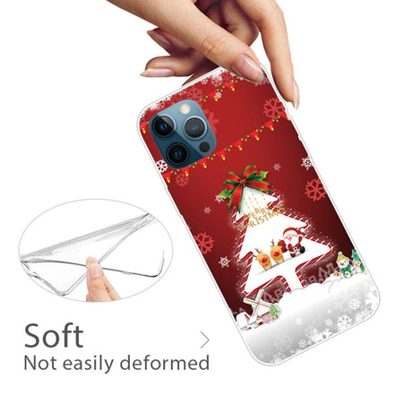 iPhone 14 Pro Fleksibelt Plast Jule Cover - Juletræ