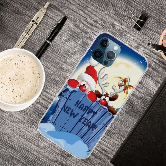 iPhone 14 Pro Fleksibelt Plast Jule Cover - Godt Nytår