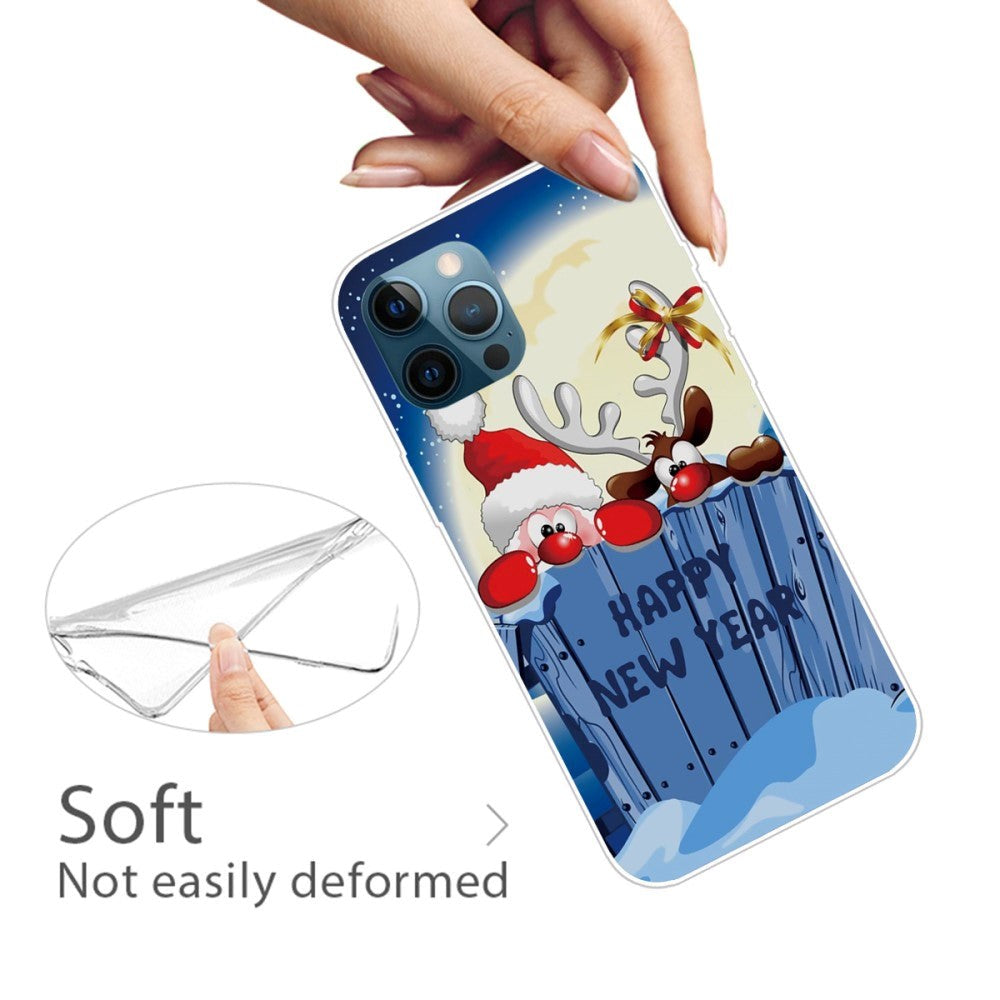 iPhone 14 Pro Fleksibelt Plast Jule Cover - Godt Nytår