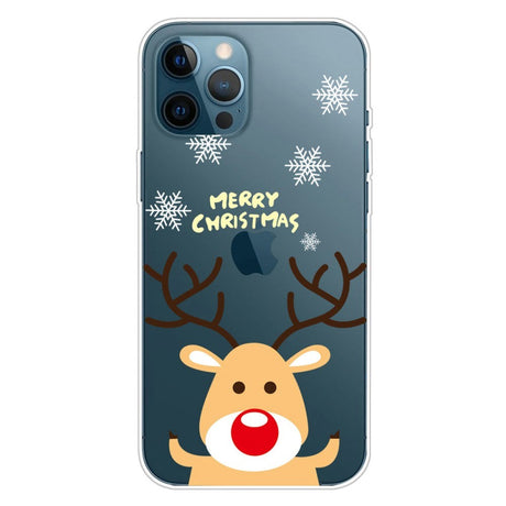 iPhone 14 Pro Fleksibelt Plast Jule Cover - Rensdyr