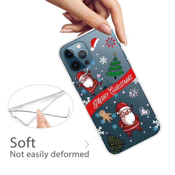 iPhone 14 Pro Fleksibelt Plast Jule Cover - To Julemænd