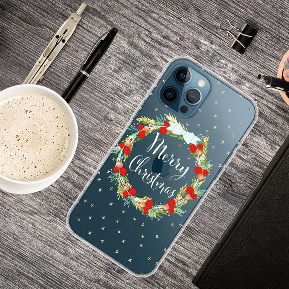 iPhone 14 Pro Fleksibelt Plast Jule Cover - Julekrans