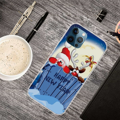 iPhone 14 Pro Max Fleksibelt Plast Jule Cover - Godt Nytår