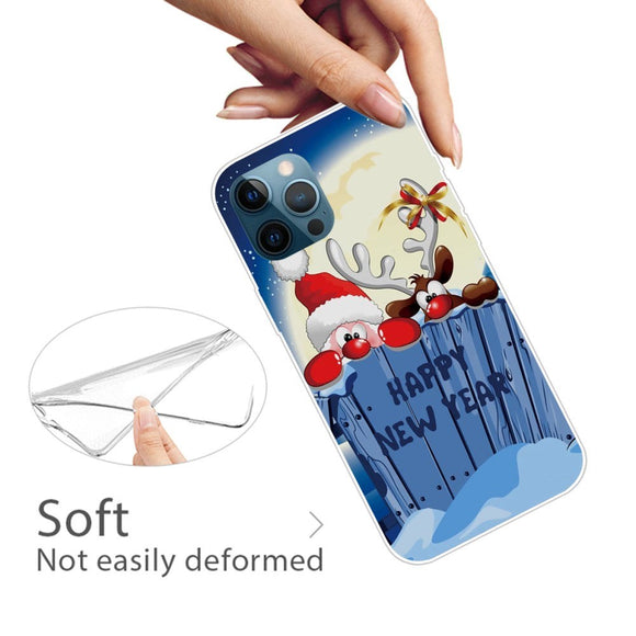 iPhone 14 Pro Max Fleksibelt Plast Jule Cover - Godt Nytår