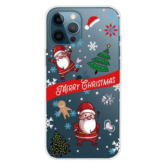 iPhone 14 Pro Max Fleksibelt Plast Jule Cover - To Julemænd