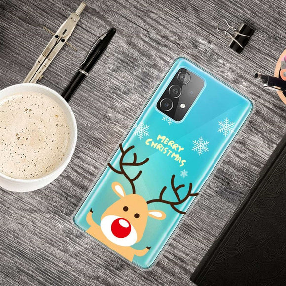 Samsung Galaxy A33 5G Fleksibelt Plast Jule Cover - Sødt Rensdyr