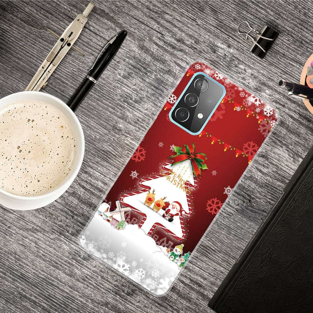 Samsung Galaxy A53 (5G) Fleksibelt Plast Julecover - Juletræ & Snefnug