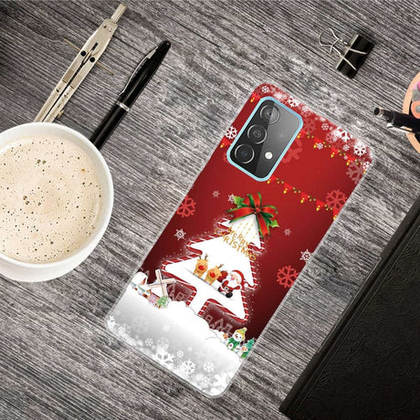 Samsung Galaxy A53 (5G) Fleksibelt Plast Julecover - Juletræ & Snefnug