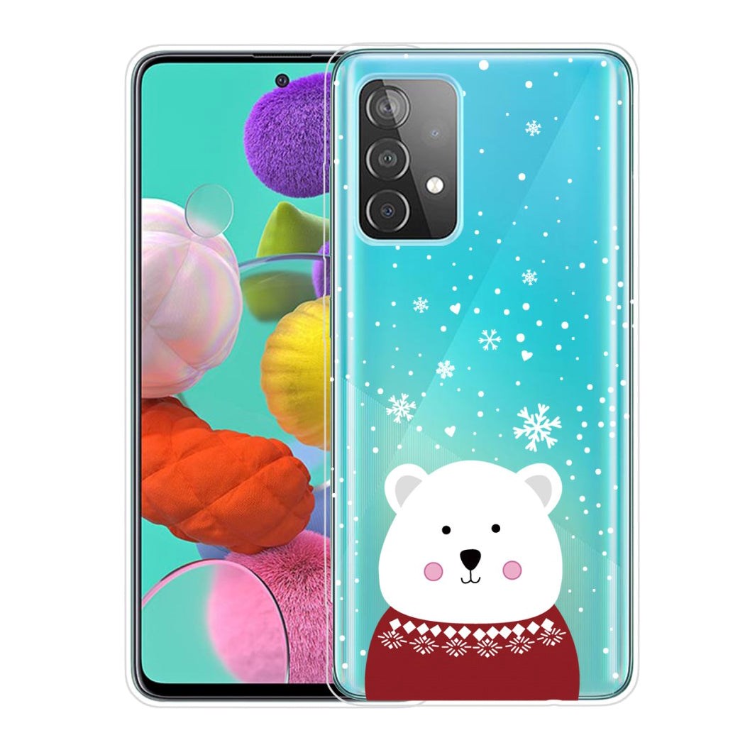 Samsung Galaxy A53 (5G) Fleksibelt Plast Julecover - Isbjørn m. Sweater