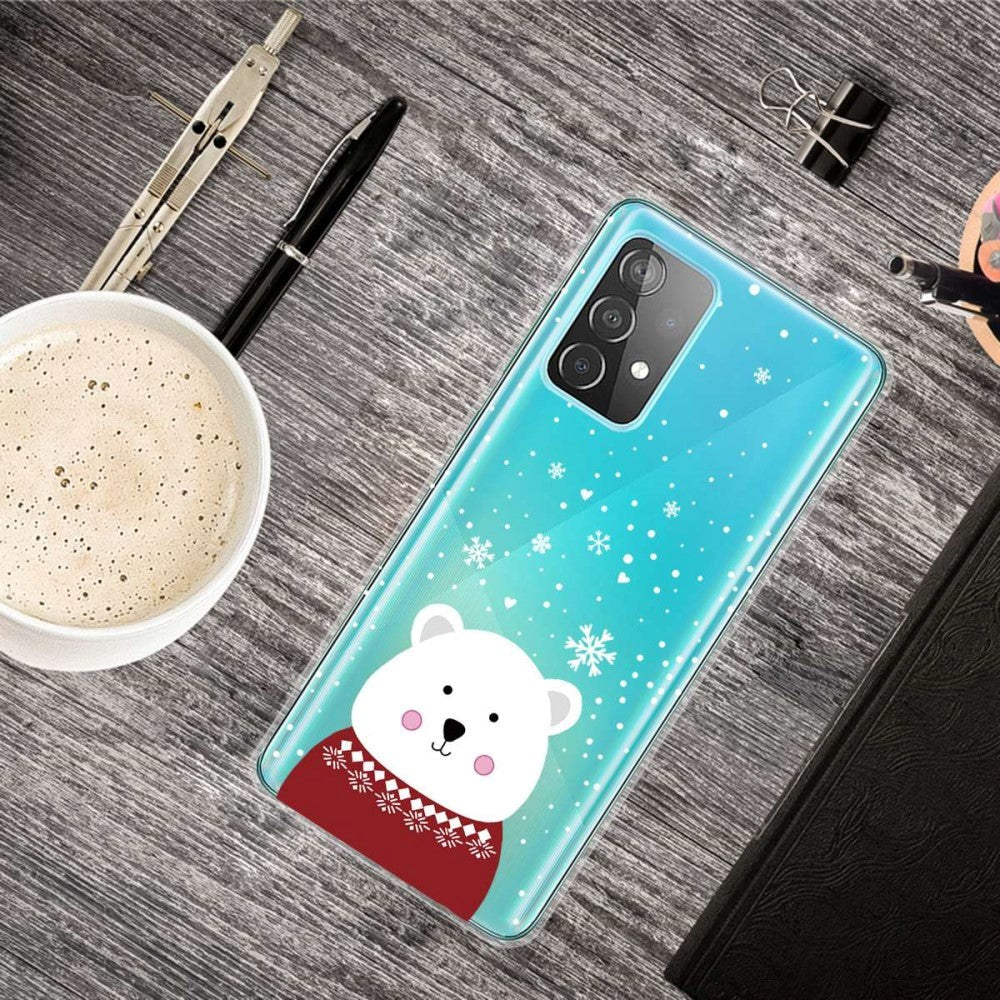Samsung Galaxy A53 (5G) Fleksibelt Plast Julecover - Isbjørn m. Sweater