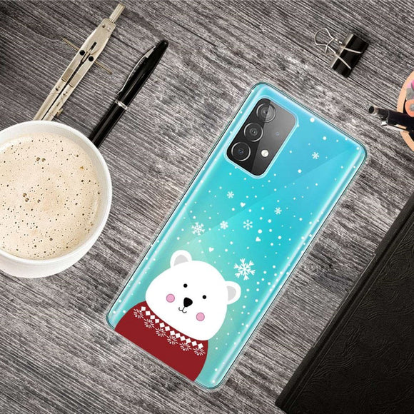 Samsung Galaxy A53 (5G) Fleksibelt Plast Julecover - Isbjørn m. Sweater