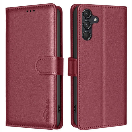 Samsung Galaxy A26 (5G) BINFEN Kunstlæder Flip Cover m. RFID Blokering - Rød