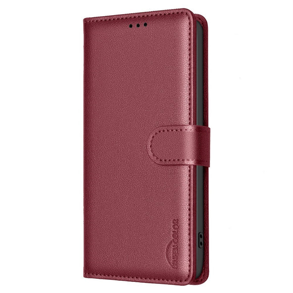 Samsung Galaxy A26 (5G) BINFEN Kunstlæder Flip Cover m. RFID Blokering - Rød