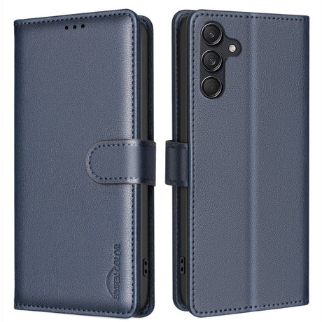 Samsung Galaxy A26 (5G) BINFEN Kunstlæder Flip Cover m. RFID Blokering - Blå