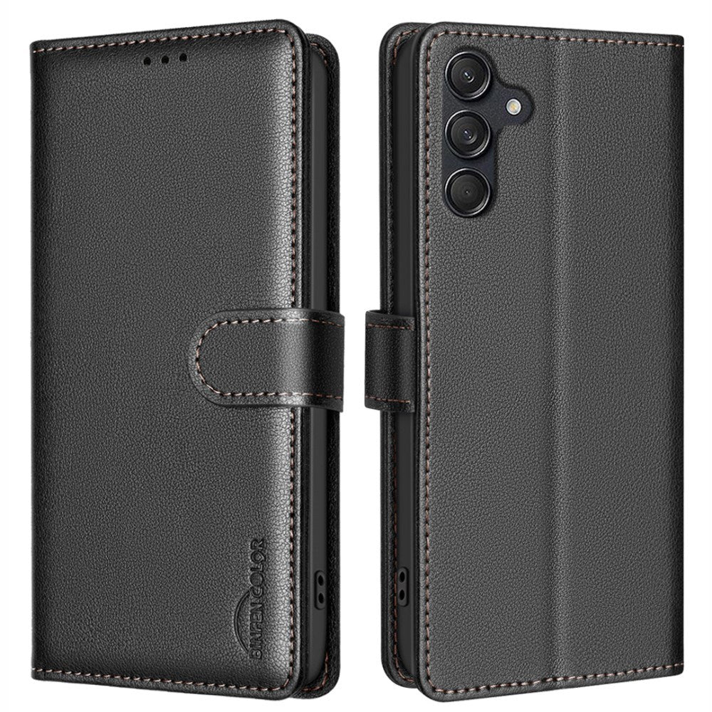 Samsung Galaxy A56 (5G) BINFEN Kunstlæder Flip Cover m. RFID Blokering - Sort