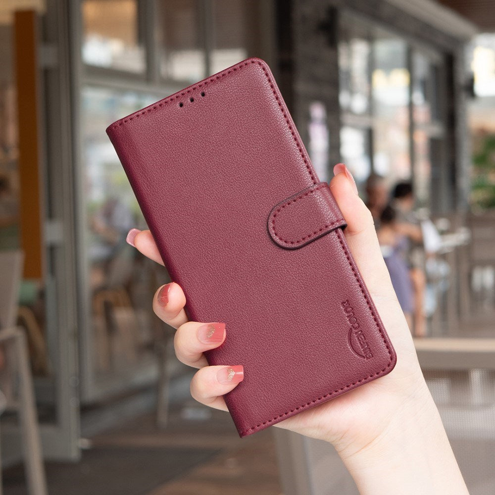 Samsung Galaxy A56 (5G) BINFEN Kunstlæder Flip Cover m. RFID Blokering - Rød