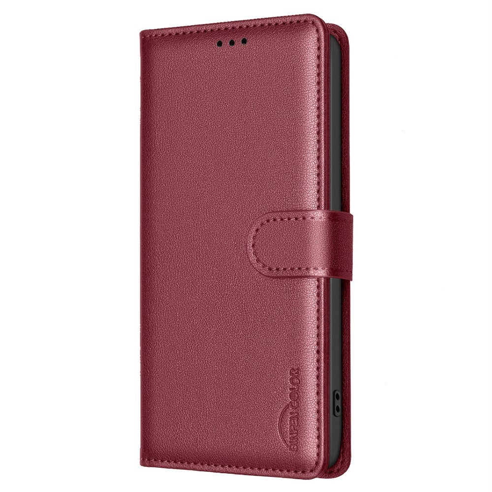 Samsung Galaxy A56 (5G) BINFEN Kunstlæder Flip Cover m. RFID Blokering - Rød