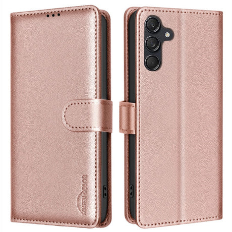 Samsung Galaxy A56 (5G) BINFEN Kunstlæder Flip Cover m. RFID Blokering - Rose Gold