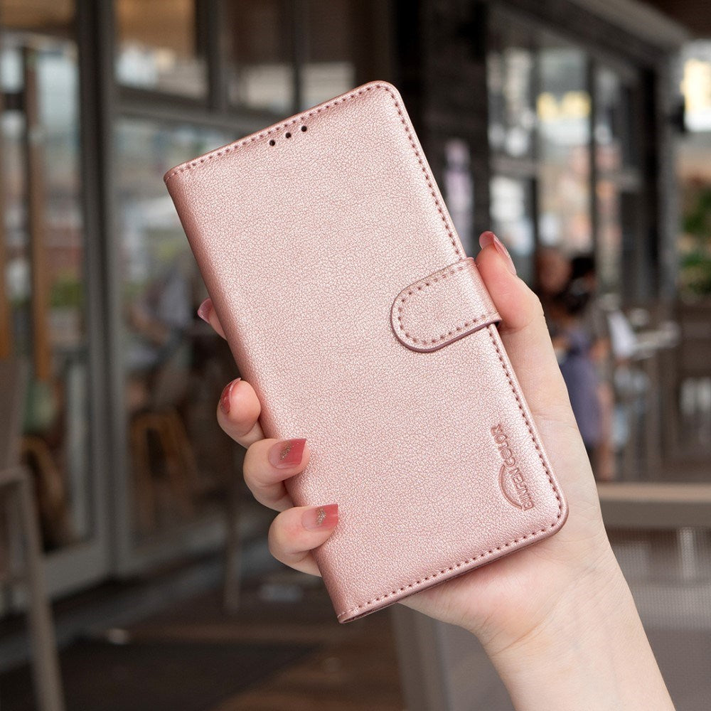 Samsung Galaxy A56 (5G) BINFEN Kunstlæder Flip Cover m. RFID Blokering - Rose Gold