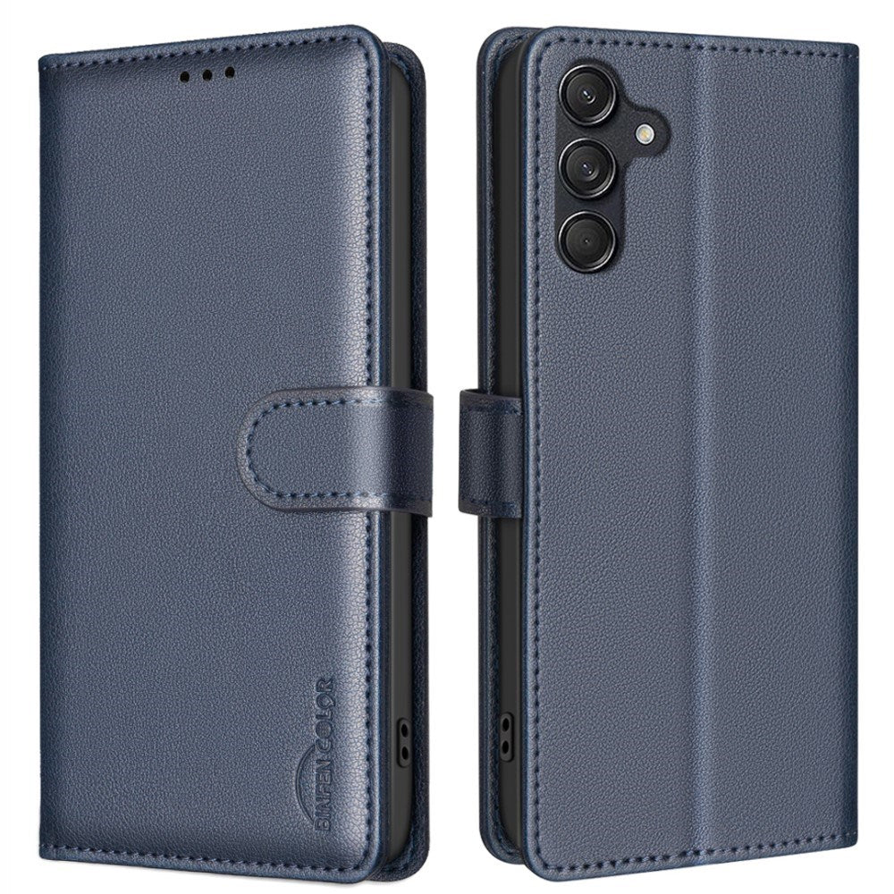 Samsung Galaxy A56 (5G) BINFEN Kunstlæder Flip Cover m. RFID Blokering - Blå