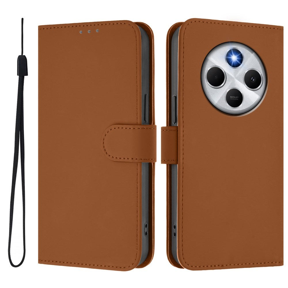 EIDERWOOD Xiaomi Redmi 14C Kunstlæder Flip Cover m. Kortholder & Ståfunktion - Brun
