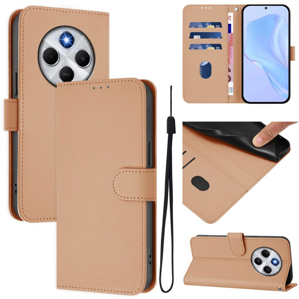 EIDERWOOD Xiaomi Redmi 14C Kunstlæder Flip Cover m. Kortholder & Ståfunktion - Beige
