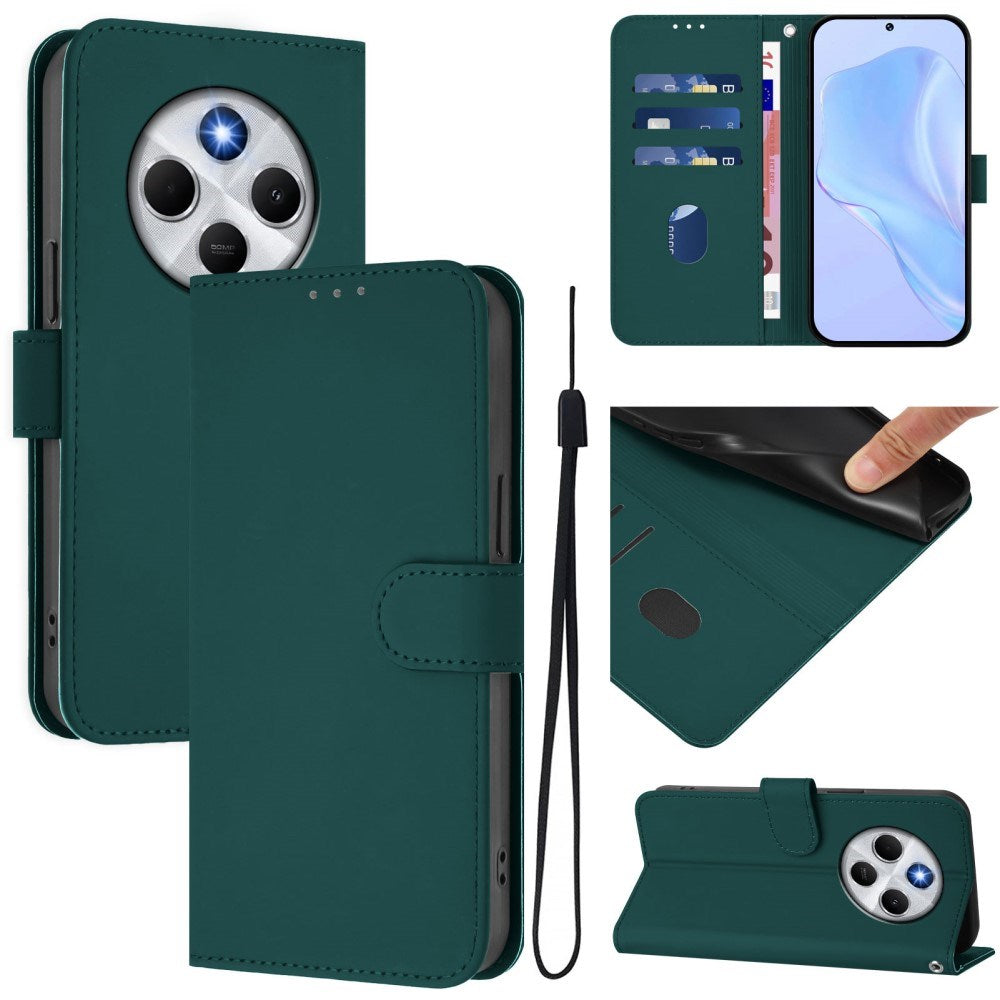 EIDERWOOD Xiaomi Redmi 14C Kunstlæder Flip Cover m. Kortholder & Ståfunktion - Grøn