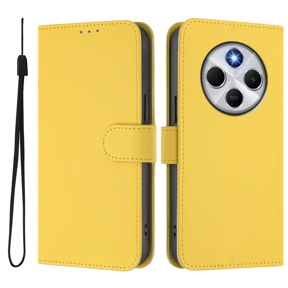 EIDERWOOD Xiaomi Redmi 14C Kunstlæder Flip Cover m. Kortholder & Ståfunktion - Gul