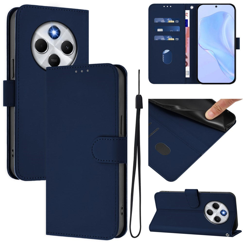 EIDERWOOD Xiaomi Redmi 14C Kunstlæder Flip Cover m. Kortholder & Ståfunktion - Blå