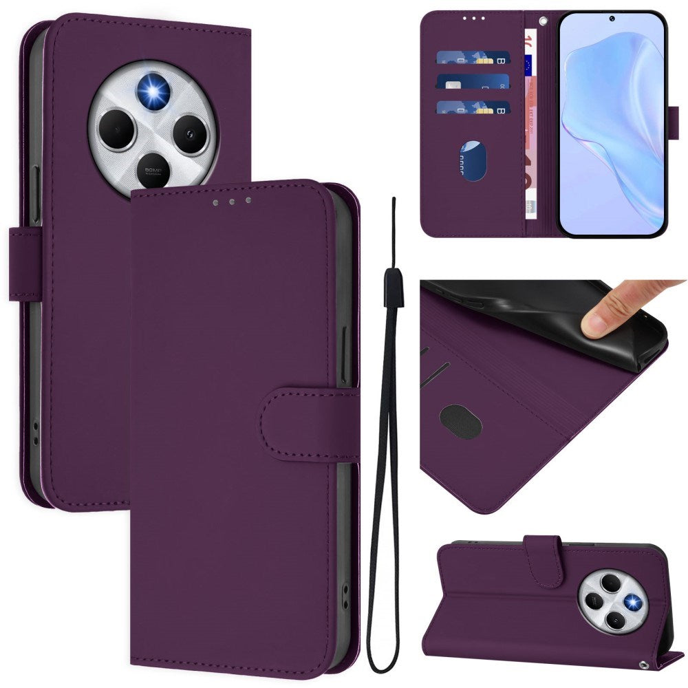 EIDERWOOD Xiaomi Redmi 14C Kunstlæder Flip Cover m. Kortholder & Ståfunktion - Mørkelilla