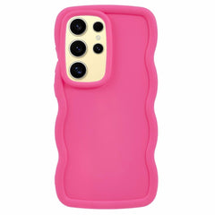 EIDERWOOD Samsung Galaxy S25 Ultra Fleksibelt Plastik Cover Bølget Design - Pink