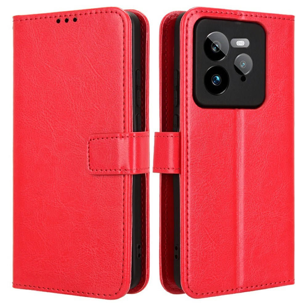 EIDERWOOD Realme GT 7 Pro (5G) Kunstlæder Flip Cover m. Strop - Rød