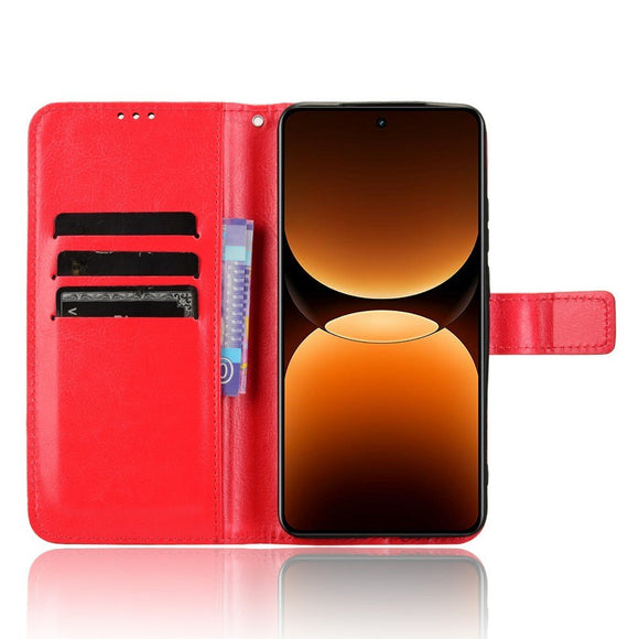 EIDERWOOD Realme GT 7 Pro (5G) Kunstlæder Flip Cover m. Strop - Rød