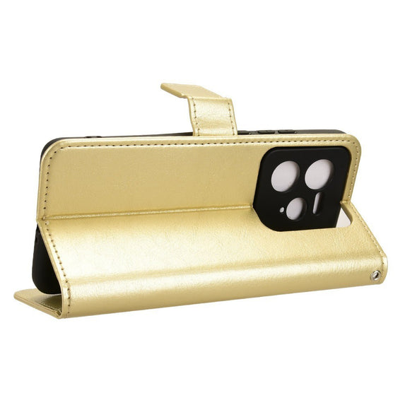 EIDERWOOD Realme GT 7 Pro (5G) Kunstlæder Flip Cover m. Strop - Guld