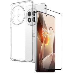 OnePlus 13 2-i-1 Sæt Fleksibelt Plast Cover m. Hærdet Beskyttelsesglas - Gennemsigtig