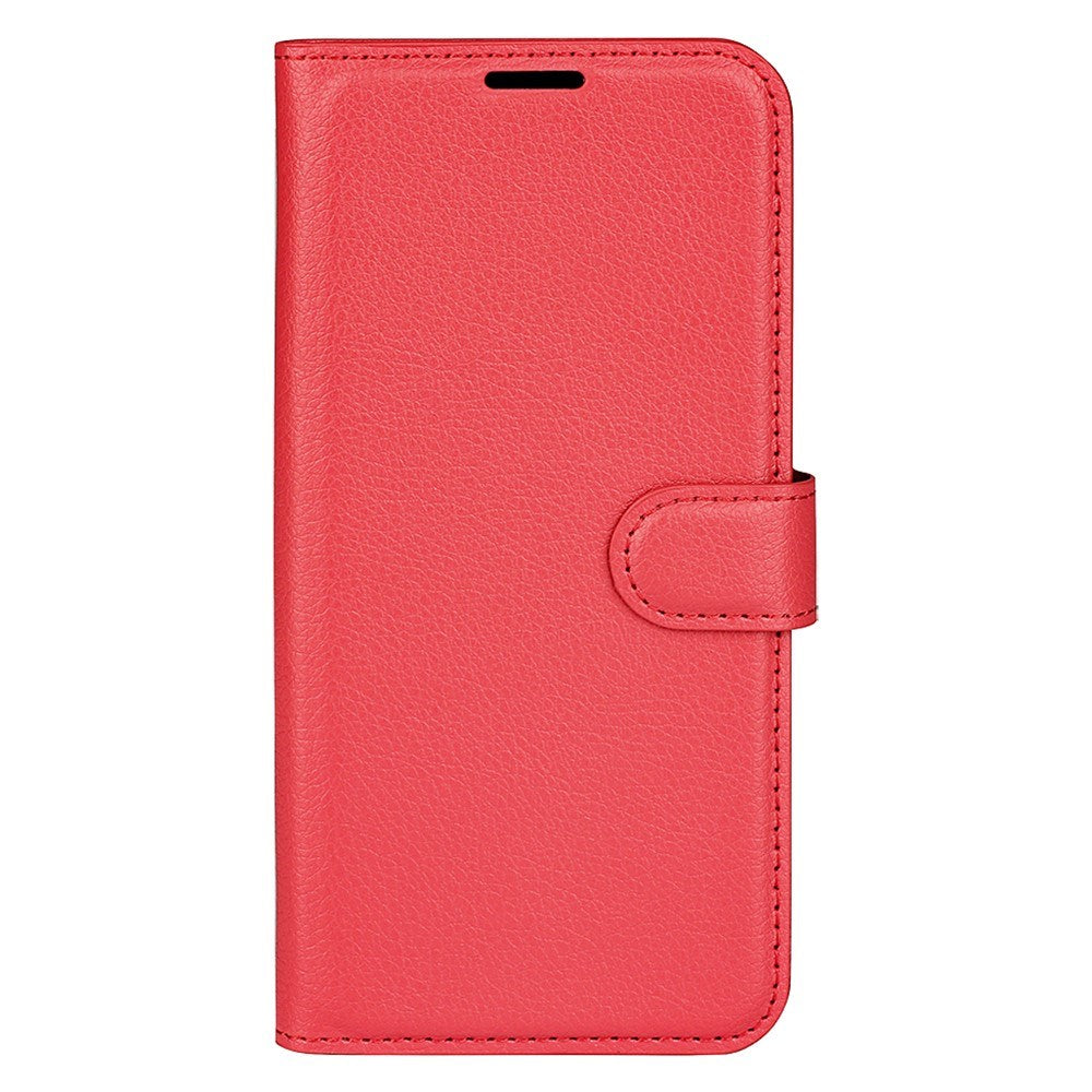 EIDERWOOD OnePlus 13 Læder Wallet Case med Litchi Tekstur og Stødabsorbering - Rød