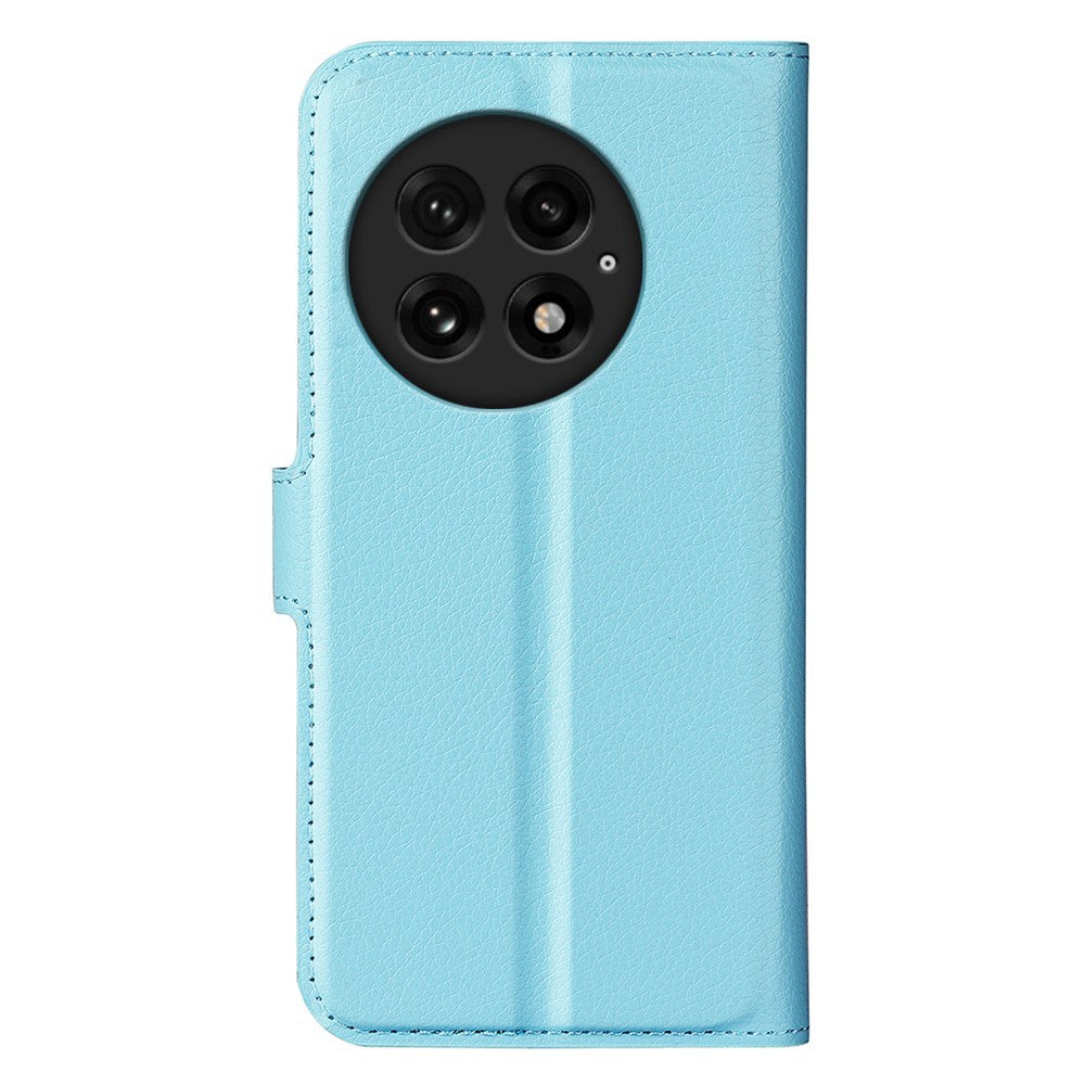 EIDERWOOD OnePlus 13 Læder Wallet Case med Litchi Tekstur og Stødabsorbering - Blå