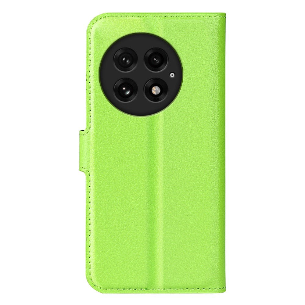 EIDERWOOD OnePlus 13 Læder Wallet Case med Litchi Tekstur og Stødabsorbering - Grøn