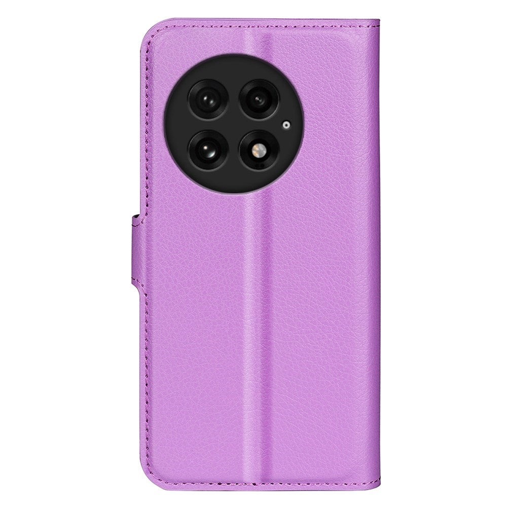 EIDERWOOD OnePlus 13 Læder Wallet Case med Litchi Tekstur og Stødabsorbering - Lilla