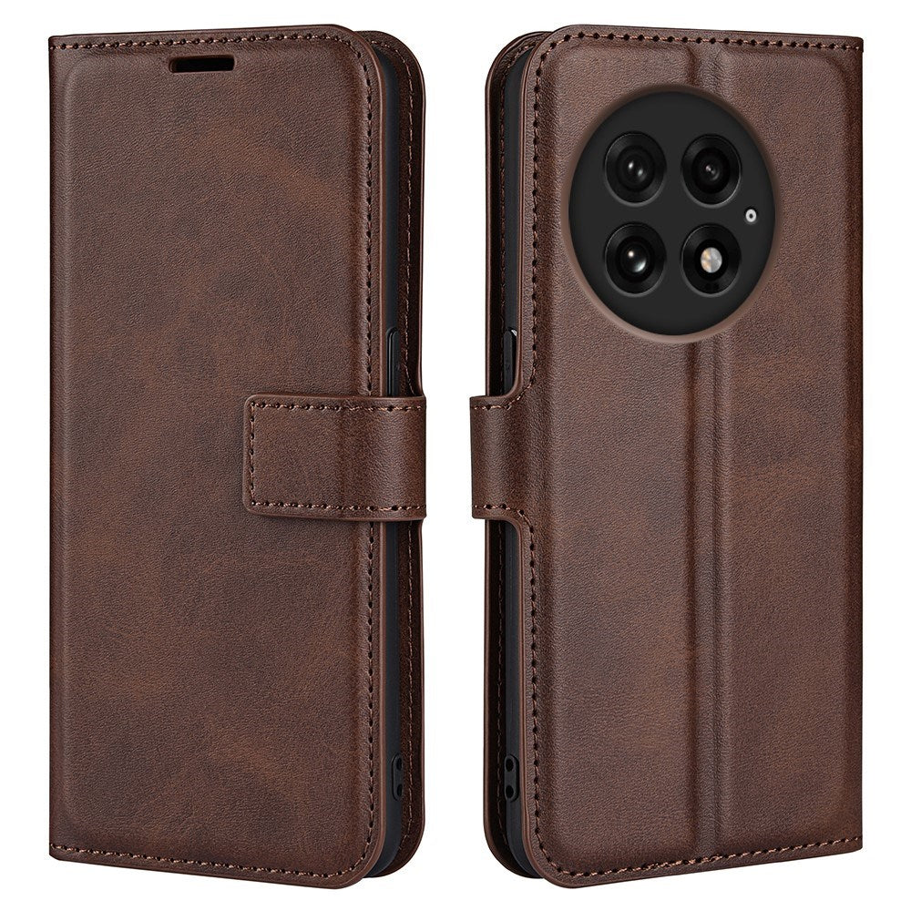EIDERWOOD OnePlus 13 Wallet Flip Cover i Læder m. Pung - Mørkebrun