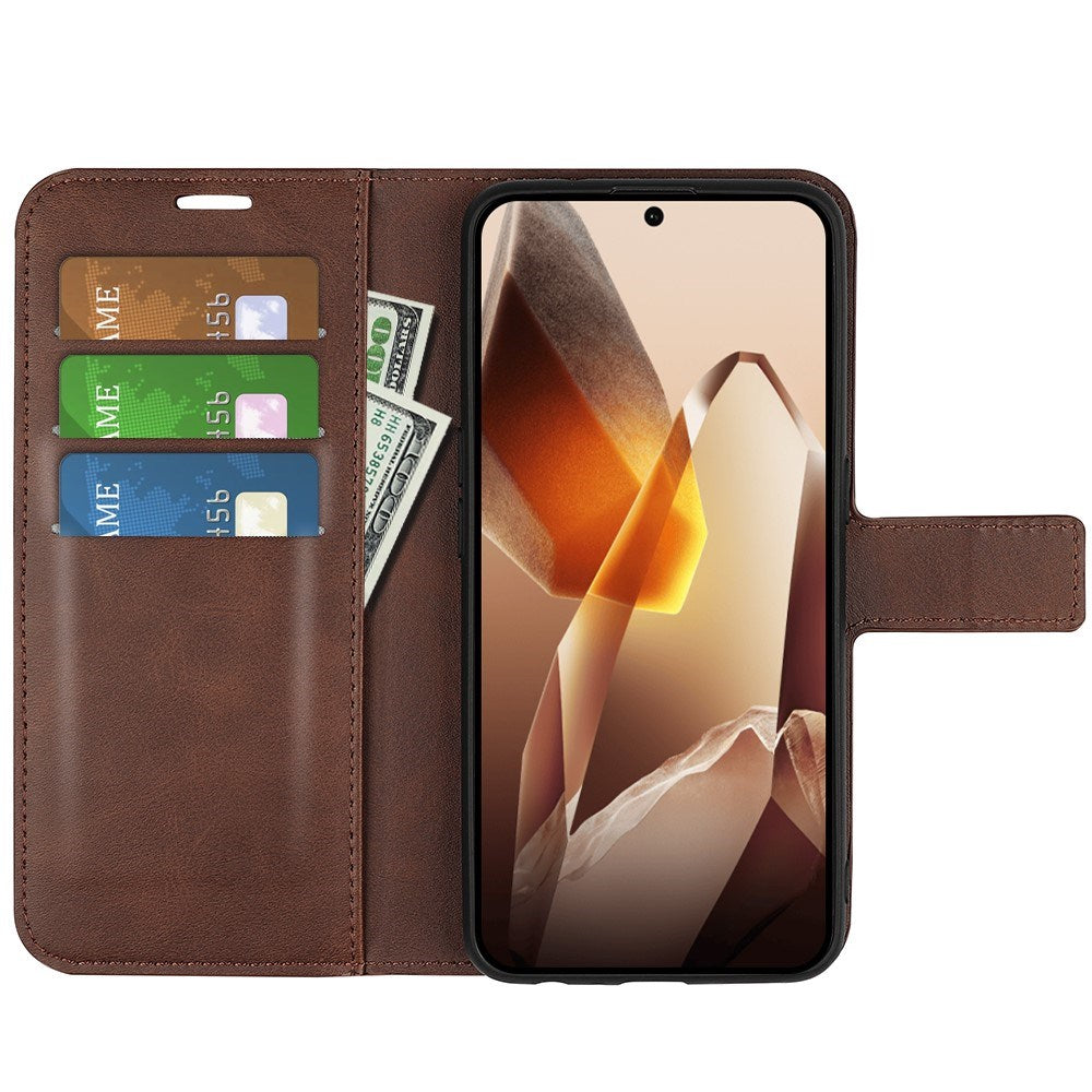 EIDERWOOD OnePlus 13 Wallet Flip Cover i Læder m. Pung - Mørkebrun