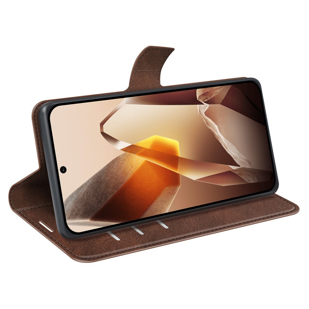 EIDERWOOD OnePlus 13 Wallet Flip Cover i Læder m. Pung - Mørkebrun