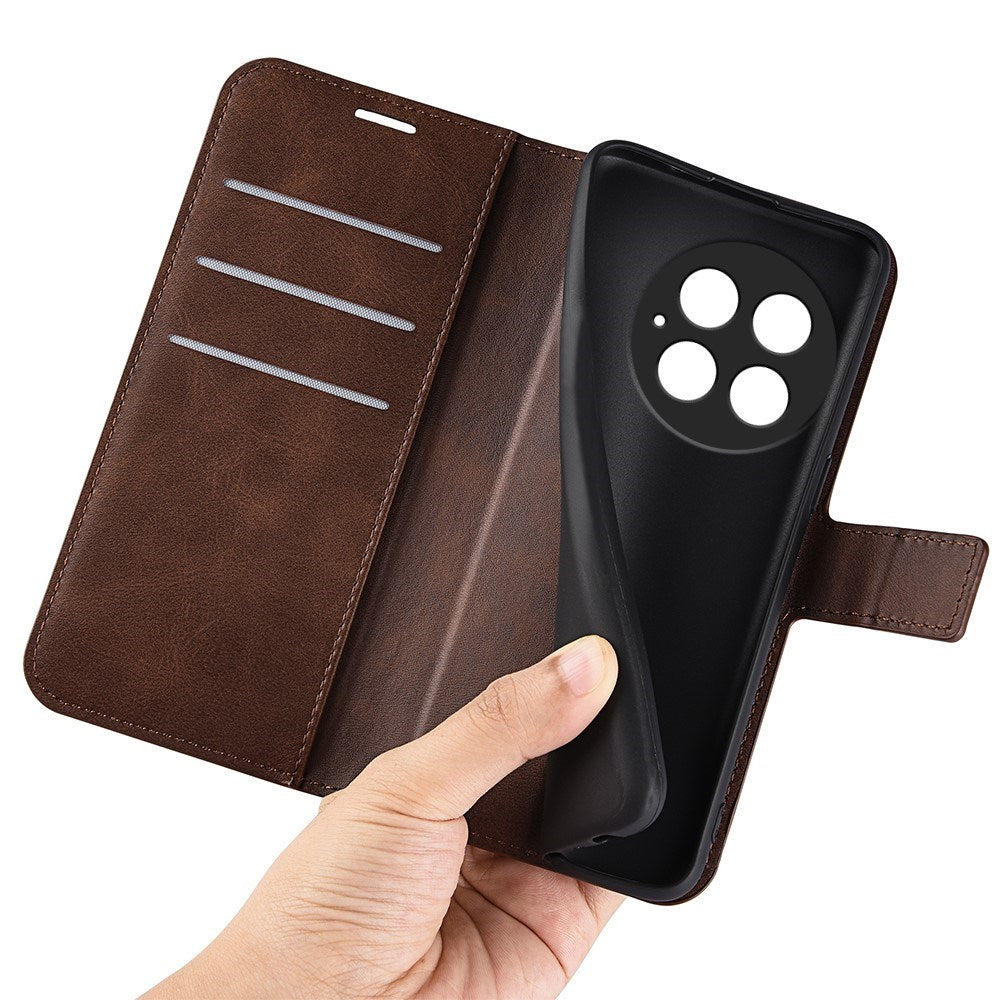 EIDERWOOD OnePlus 13 Wallet Flip Cover i Læder m. Pung - Mørkebrun