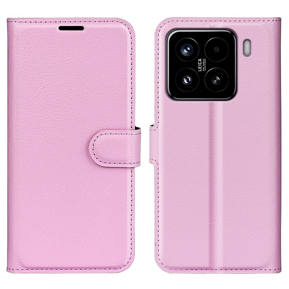 EIDERWOOD Xiaomi 15 Kunstlæder Flip Cover m. Kortholder & Ståfunktion - Lyserød